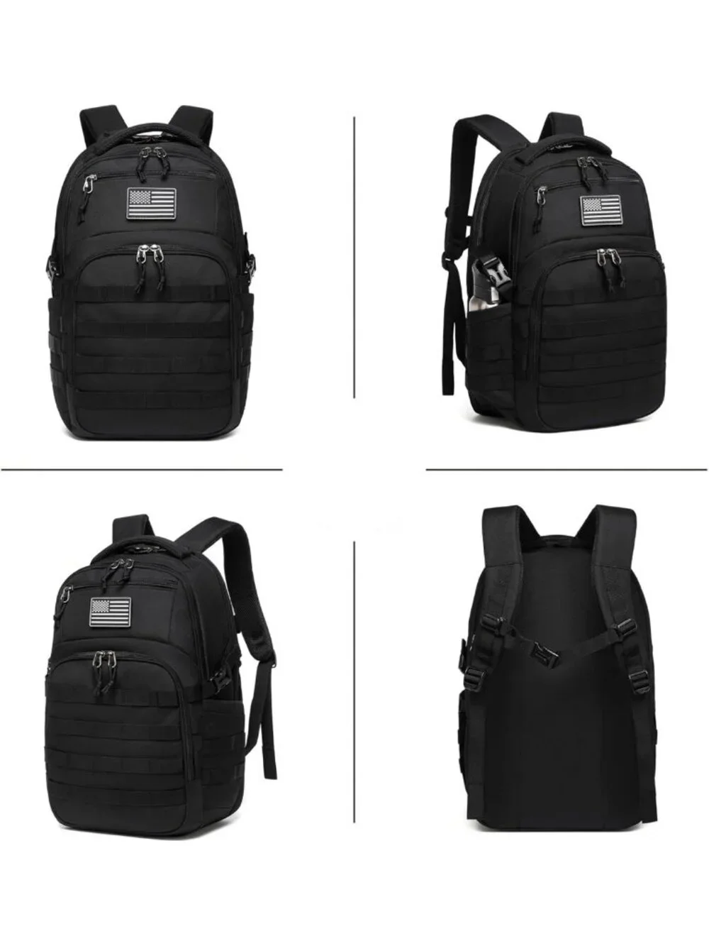 Tactical Military Backpack for Men - Small Black Assault Bag, Outdoor Gear